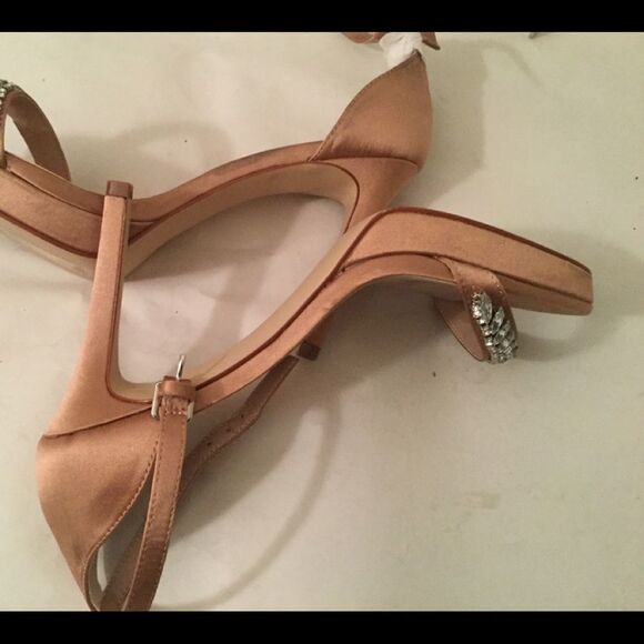 New H&M Satin Strappy Sandals Stiletto Heels - Picture 9 of 12